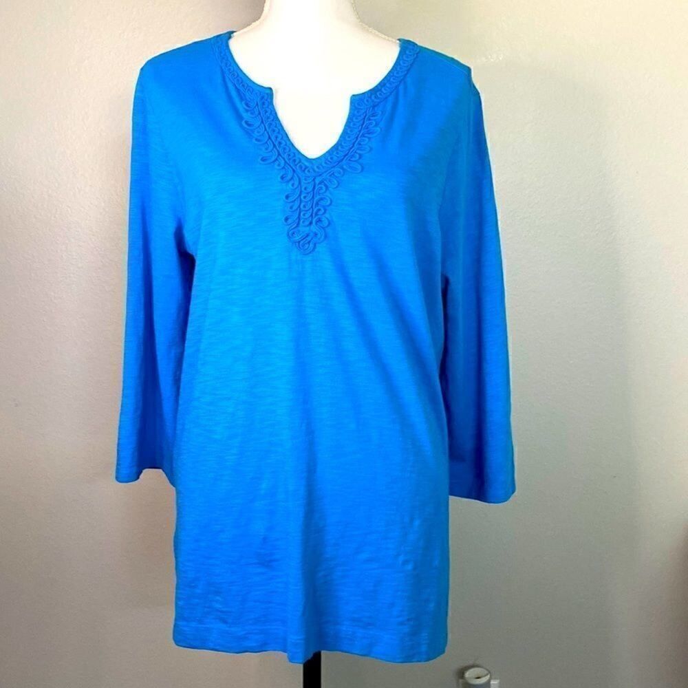 NWT Tommy Bahama Aqua M Tunic 3/4 Sleeve See Video
